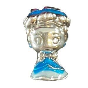 Disney Cinderella Bead Charm Princess Gown Sterling Silver Bracelet Pendant